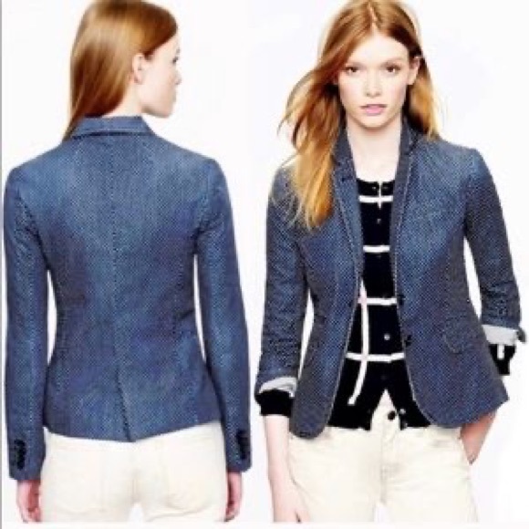 J. Crew Jackets & Blazers - J Crew Schoolboy Polkadot Blazer size 0